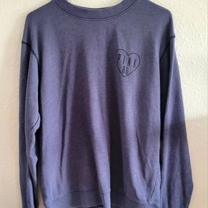 PINK size small, crew neck, blue sweatshirt
